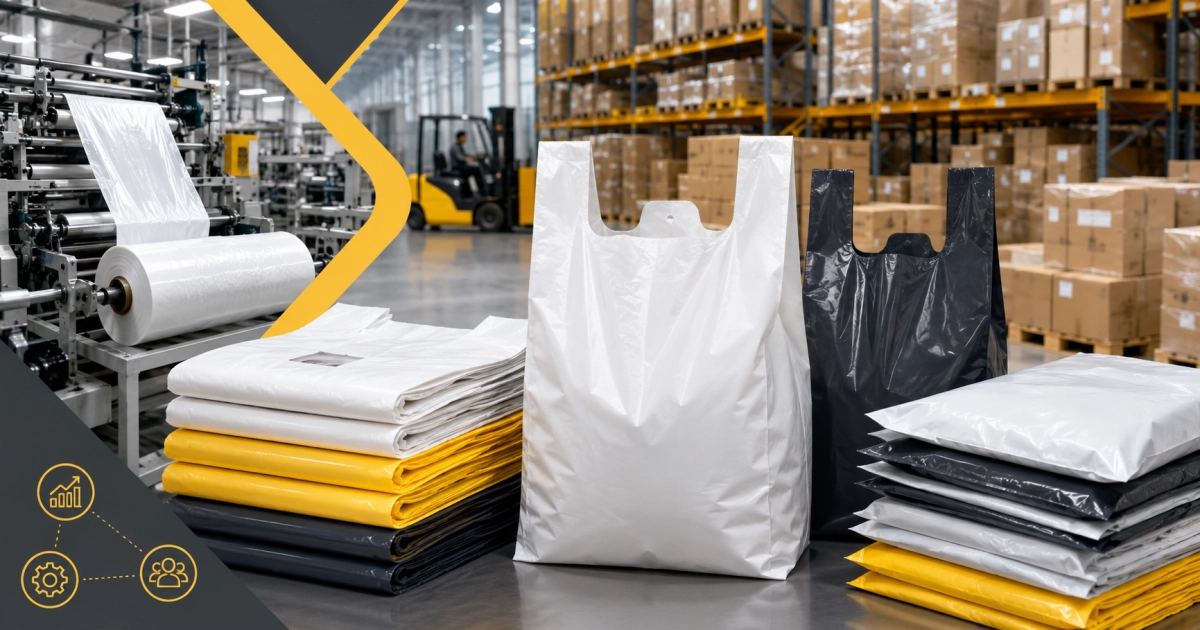 Sacolas plásticas em grande escala: vantagens para empresas